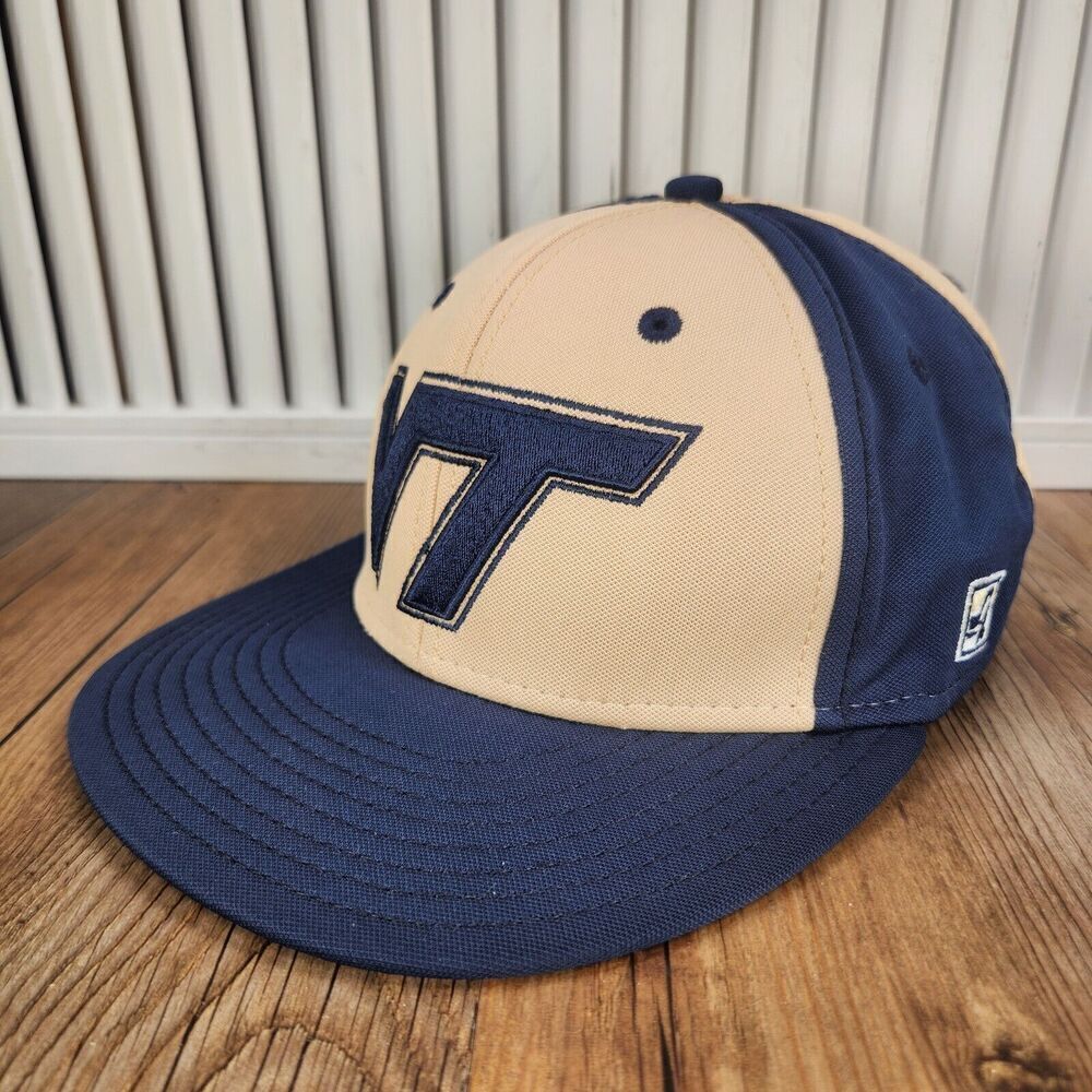 Virginia Tech Titans The Game Pro Fitted 7 3/8" Hat Cap Blue Tan College Sports